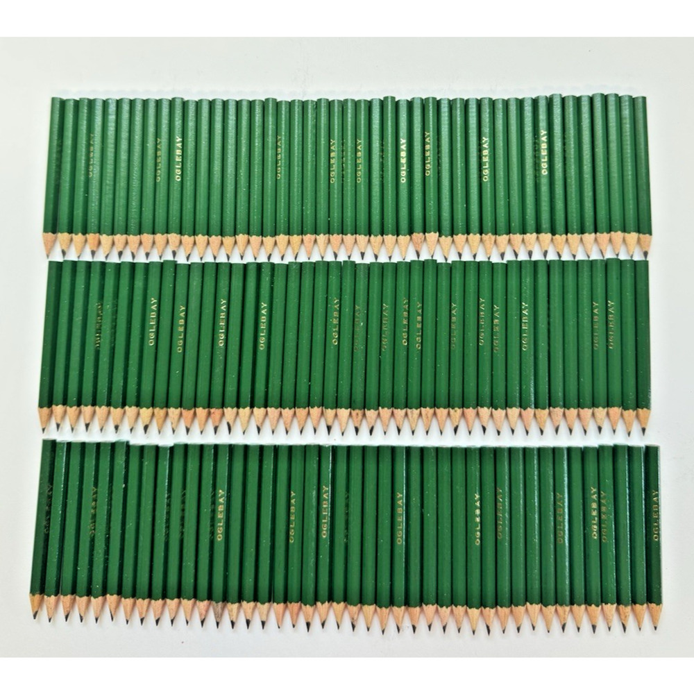 Lot of 128-Oglebay Dark Green Pencils 3 in. Unused Pencils Vintage Art Display